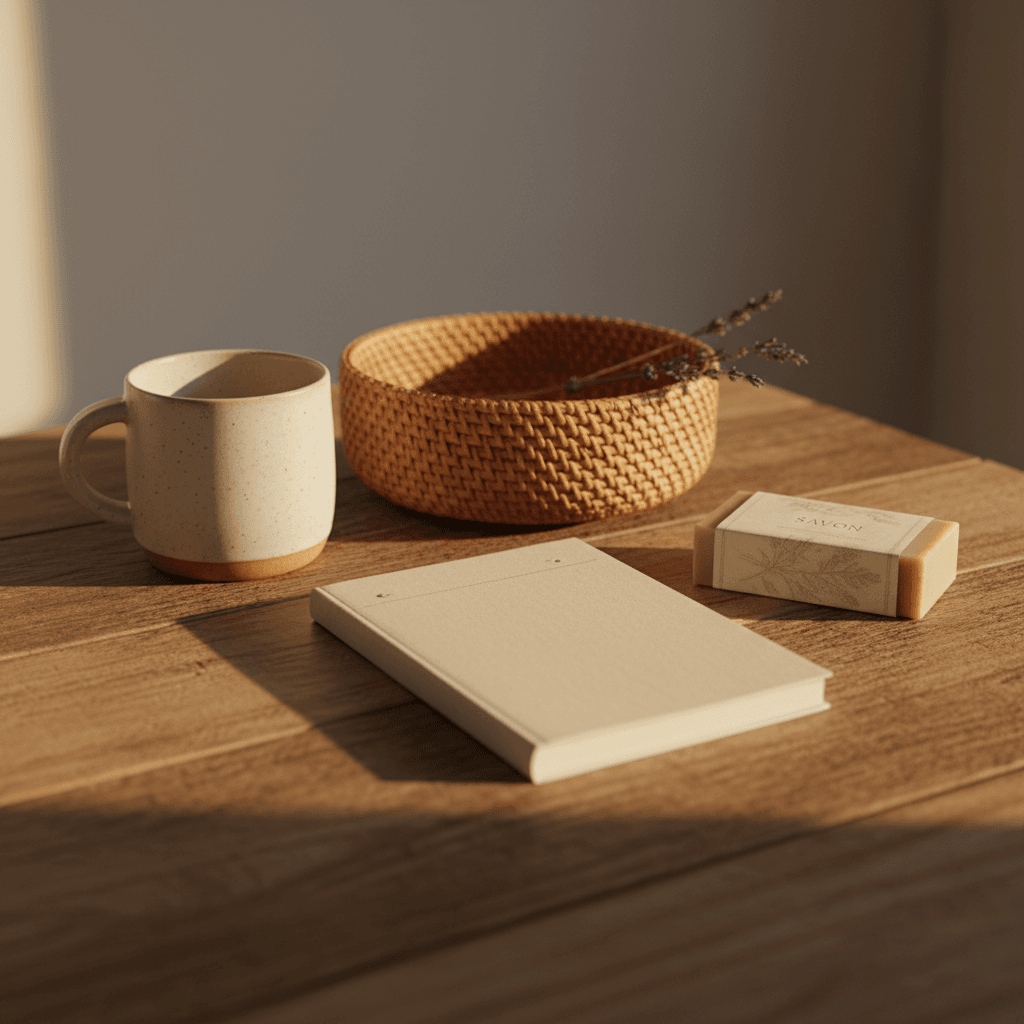 Thoughtfully curated everyday items arranged with care