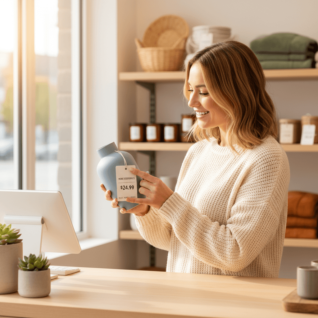 Customer confidently shopping with clear, fair pricing