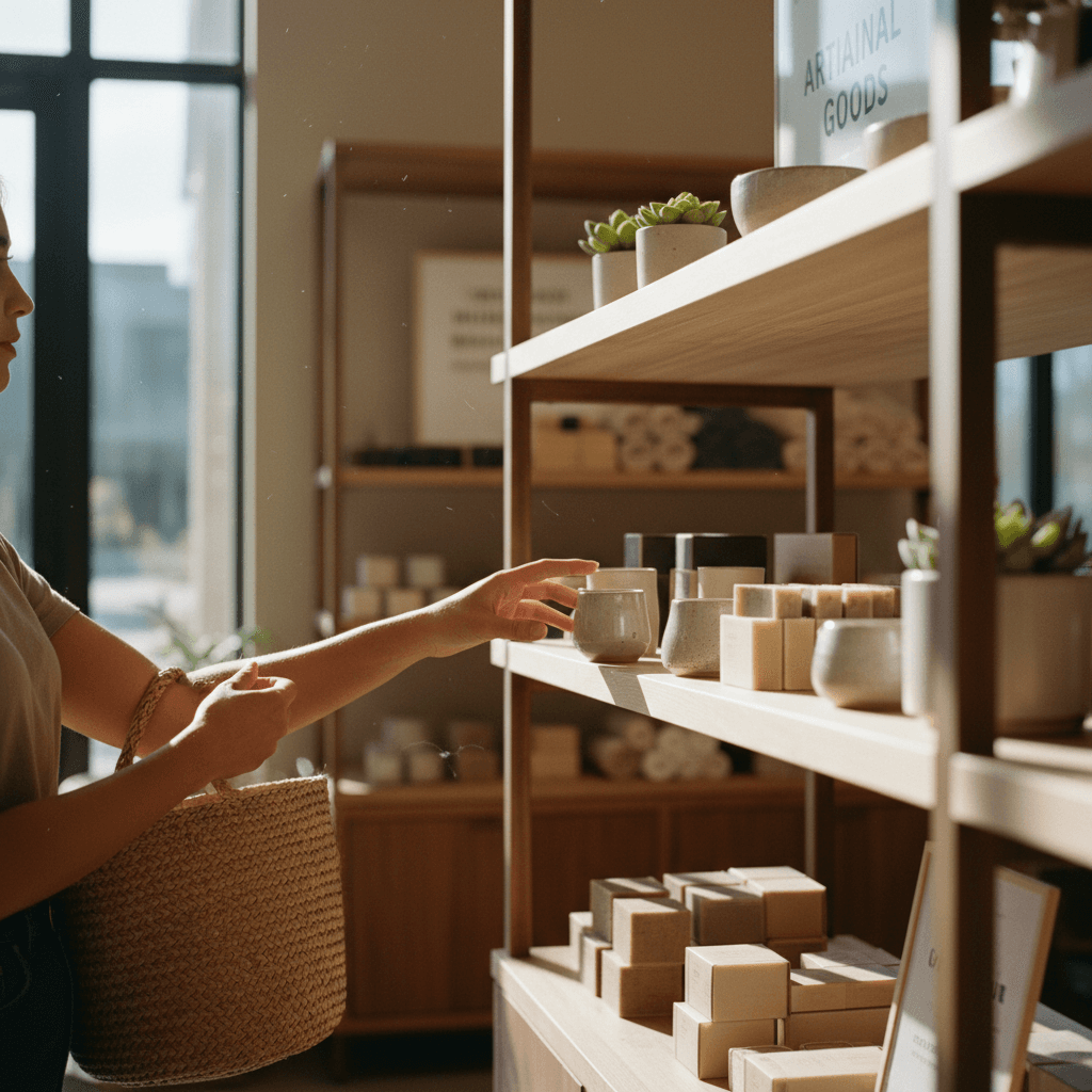 Customer shopping for home essentials